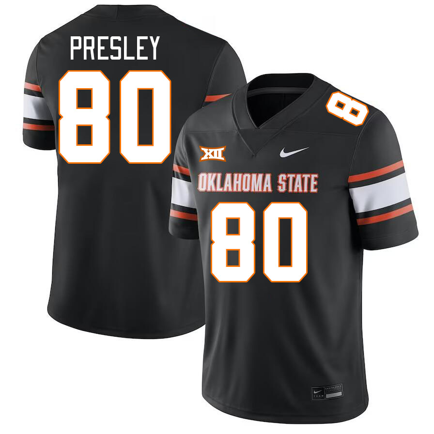 Oklahoma State Cowboys #80 Brennan Presley College Football Jerseys Stitched Sale-Black